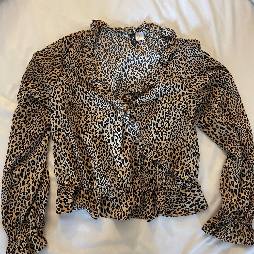 H&M Cheetah Print Long Sleeved Top